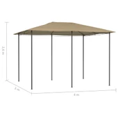 Шатра 3 x 4 м таупе — текстил 160 г/м² — стоманена рамка - Thumbnail 4