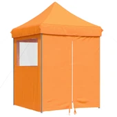 Pop-up парти шатра 2 x 2 м оранжева — оксфорд с PVC — 4 стени — стомана - Thumbnail 2