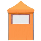 Pop-up парти шатра 2 x 2 м оранжева — оксфорд с PVC — 4 стени — стомана - Thumbnail 4