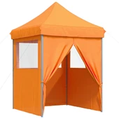Pop-up парти шатра 2 x 2 м оранжева — оксфорд с PVC — 4 стени — стомана - Thumbnail 7