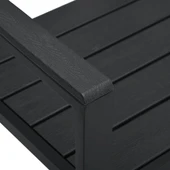 Градинска пейка 120 × 64 × 78 см черна — HDPE имитация дърво — стоманена рамка - Thumbnail 5