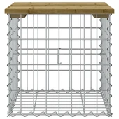 Градинска пейка с габион 43×44×42 см — импрегниран бор — поцинкована стомана - Thumbnail 3