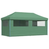 Pop-up парти шатра 5,8 x 2,9 м зелена — оксфорд с PVC — 4 стени — стомана - Thumbnail 5