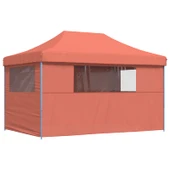 Pop-up парти шатра 4,4 x 2,9 м теракота — оксфорд с PVC — 4 стени — стомана - Thumbnail 5