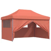 Pop-up парти шатра 4,4 x 2,9 м теракота — оксфорд с PVC — 4 стени — стомана - Thumbnail 8