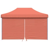 Pop-up парти шатра 4,4 x 2,9 м теракота — оксфорд с PVC — 4 стени — стомана - Thumbnail 3