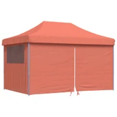 Pop-up парти шатра 4,4 x 2,9 м теракота — оксфорд с PVC — 4 стени — стомана - Thumbnail 2