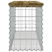 Градинска пейка 103x31,5x60 см — импрегниран бор — с габион - Thumbnail 4