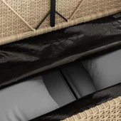 Пейка с ракла 113x61x87 см бежова — PE ратан — със светлосиви възглавници — стомана - Thumbnail 9