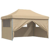 Pop-up парти шатра 4,4 x 2,9 м бежова — оксфорд с PVC — 4 стени — стомана - Thumbnail 8