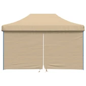 Pop-up парти шатра 4,4 x 2,9 м бежова — оксфорд с PVC — 4 стени — стомана - Thumbnail 3