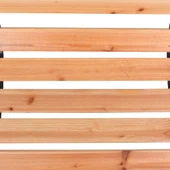 Градинска пейка 122x51x73 см кафява — дърво и ковано желязо — PVC облегалка - Thumbnail 6