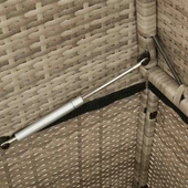 Пейка за съхранение 120×50×90,5 см бежова — PE ратан — с възглавница - Thumbnail 8