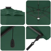 Чадър 3.51 x 2.5 x 2.53 м зелен — полиестер — с LED — алуминий - Thumbnail 9