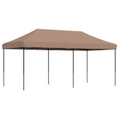 Pop-up парти шатра 5,8 x 2,9 м кафява — оксфорд с PVC — стоманена рамка - Thumbnail 2