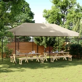 Pop-up парти шатра 5,8 x 2,9 м таупе — оксфорд с PVC — стоманена рамка - Thumbnail 1