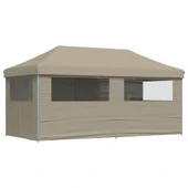 Pop-up парти шатра 5,8 x 2,9 м таупе — оксфорд с PVC — 4 стени — стомана - Thumbnail 4