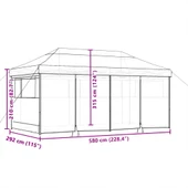 Pop-up парти шатра 5,8 x 2,9 м таупе — оксфорд с PVC — 4 стени — стомана - Thumbnail 10