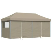 Pop-up парти шатра 5,8 x 2,9 м таупе — оксфорд с PVC — 4 стени — стомана - Thumbnail 2