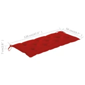 Градинска пейка 120x50x90 см кафява — акация масив — червена (7 см) - Thumbnail 10