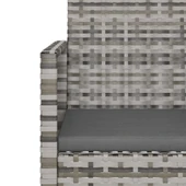 Градинска пейка 105×56×75 см сива — PE ратан — с 2 антрацит възглавници - Thumbnail 7
