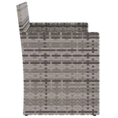 Градинска пейка 105×56×75 см сива — PE ратан — с 2 антрацит възглавници - Thumbnail 5