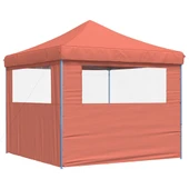 Pop-up парти шатра 2,9 x 2,9 м теракота — оксфорд с PVC — 2 стени — стомана - Thumbnail 5