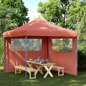 Pop-up парти шатра 2,9 x 2,9 м теракота — оксфорд с PVC — 2 стени — стомана - Thumbnail 1