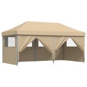Pop-up парти шатра 5,8 x 2,9 м бежова — оксфорд с PVC — 4 стени — стомана - Thumbnail 8