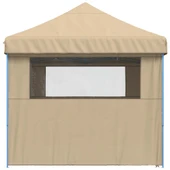Pop-up парти шатра 5,8 x 2,9 м бежова — оксфорд с PVC — 4 стени — стомана - Thumbnail 5
