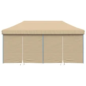Pop-up парти шатра 5,8 x 2,9 м бежова — оксфорд с PVC — 4 стени — стомана - Thumbnail 3