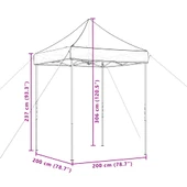 Pop-up парти шатра 2 x 2 м таупе — оксфорд плат с PVC — стоманена рамка - Thumbnail 9