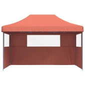 Pop-up парти шатра 4,4 x 2,9 м теракота — оксфорд с PVC — 3 стени — стомана - Thumbnail 3