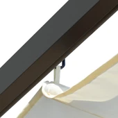 Пергола с прибиращ се покрив, кремавобяла, 3х3 м, стомана-VL49325 - Thumbnail 5