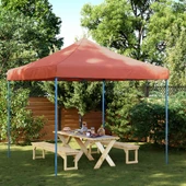 Pop-up парти шатра 2,9 x 2,9 м теракота — оксфорд с PVC — стоманена рамка - Thumbnail 1