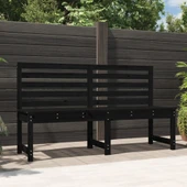 Градинска пейка 157,5×48×91,5 см черна — борово дърво - Thumbnail 1