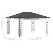 Градинска шатра 4 x 3 м антрацит — полиестер 180 г/м² — мрежи против комари - Thumbnail 6