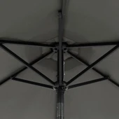 Градински чадър 2,3 x 2,3 м антрацит — полиестер — с LED — стоманен прът - Thumbnail 12