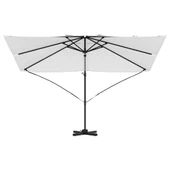 Плажен чадър 3.51 x 2.5 x 2.6 м пясъчен — полиестер — UV защита — алуминий - Thumbnail 5