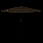 Градински чадър 3.9 x 3.9 x 2.5 м кафяв — слама — с LED светлини — стоманена рамка - Thumbnail 8