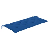 Сгъваема пейка 118x38x45 см кафява — бамбук — синя възглавница - Thumbnail 5