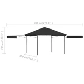 Шатра 3 x 3 м антрацит — полиестер 180 г/м² — разтегаем покрив — стоманена рамка - Thumbnail 10