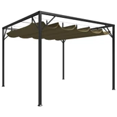 Градинска шатра 3 x 3 м таупе — полиестер 180 г/м² — прибиращ се покрив - Thumbnail 1