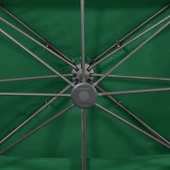 Конзолен градински чадър 4 x 3 м зелен — полиестер с PA покритие — двоен покрив, манивела — алуминиева рамка - Thumbnail 7