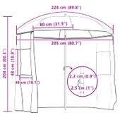 Рибарски чадър 2.4 x 2.1 м жълт армейски — оксфорд — накланящ се — метал - Thumbnail 12