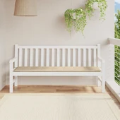 Възглавница за градинска пейка 180x50x3 см бежова — оксфорд - Thumbnail 1