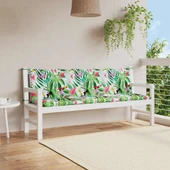 Възглавници за пейка 180x50x7 см, 2 бр — птици и цветя — оксфорд плат - Thumbnail 1