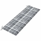 3-местна градинска пейка 150 × 60 × 89 см — евкалипт масив — сиво каре възглавница - Thumbnail 8
