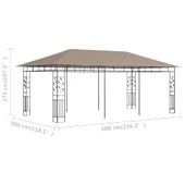 Шатра 6 x 3 м таупе — полиестер 180 г/м² — мрежи против комари - Thumbnail 6