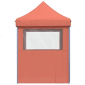 Pop-up парти шатра 2 x 2 м теракота — оксфорд с PVC — 4 стени — стомана - Thumbnail 4